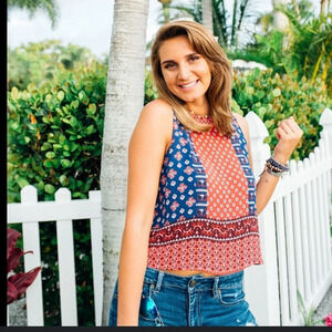 Size large elodie boho tank blouse in excellent like-new condition​ cropped